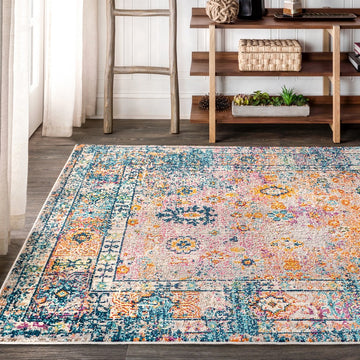 Vibrant bohemian Flair Boho Vintage Medallion Area Rug